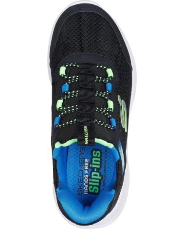 SKECHERS SLIP-INS BOUNDER BRISK 403822L BLACK/LIME SNEAKERS NEGRO