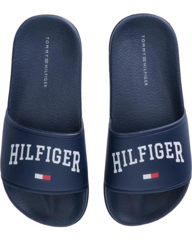 TOMMY HILFIGER BADESCHLAPPEN T3X0-33916-1172800 MARINEBLAU MIT LOGO FÜR KINDER AZUL