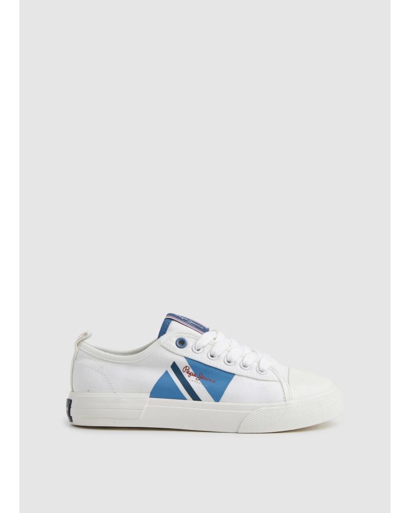SNEAKERS PEPE JEANS ALLEN FLAG BIANCHE PER BAMBINO BLANCO