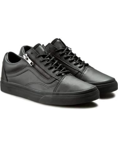 VANS OLD SKOOL OFF THE WALL EN CUIR NOIR AVEC FERMETURE ÉCLAIR LATÉRALE NEGRO