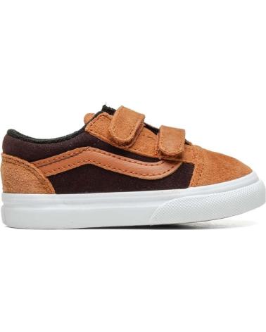 VANS OLD SKOOL V KINDER-SNEAKER BRAUN MIT KLETTVERSCHLUSS MARRóN