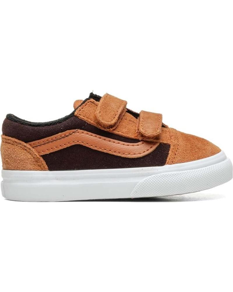 VANS OLD SKOOL V KINDER-SNEAKER BRAUN MIT KLETTVERSCHLUSS MARRóN