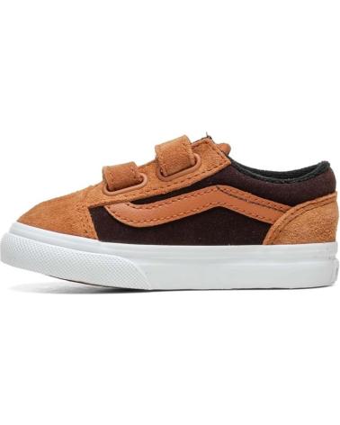 VANS OLD SKOOL V KINDER-SNEAKER BRAUN MIT KLETTVERSCHLUSS MARRóN
