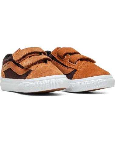 VANS OLD SKOOL V KINDER-SNEAKER BRAUN MIT KLETTVERSCHLUSS MARRóN