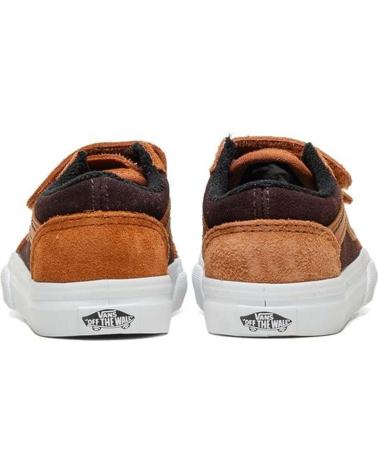VANS OLD SKOOL V KINDER-SNEAKER BRAUN MIT KLETTVERSCHLUSS MARRóN