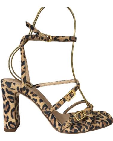 SANDALI CON TACCO UNISA SILVY STAMPA LEOPARDATA MORADO