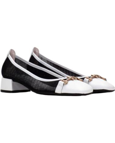 CHAUSSURE À TALON BAS HISPANITAS HV253992 BICOLORE BLANC ET NOIR BLANCO