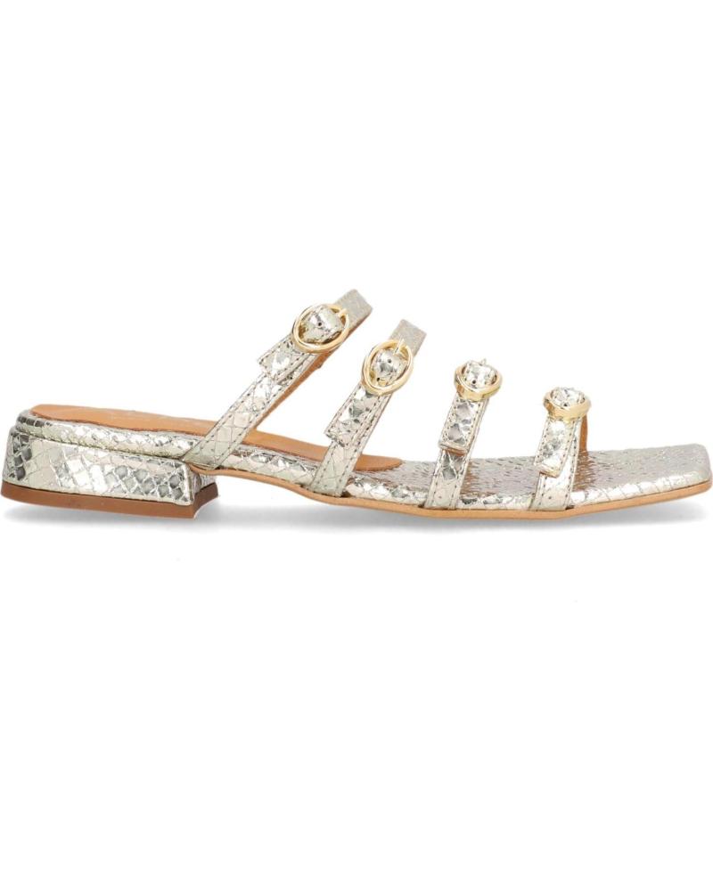 SANDALIAS PLANAS ALPE 5144 PLATEADO CON TIRAS JOYA PLATEADO