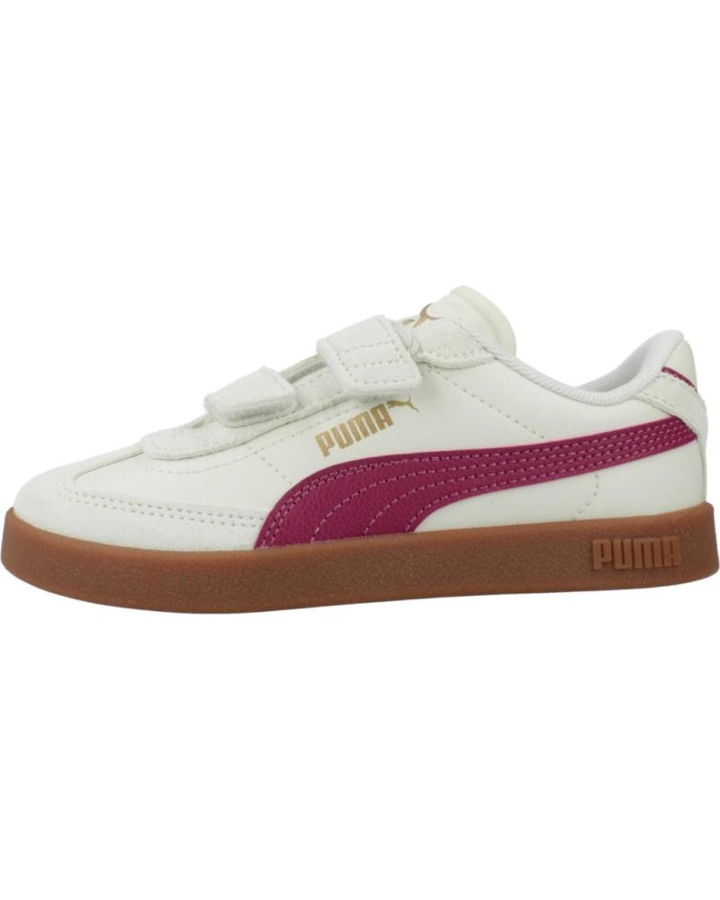 PUMA CLUB II ERA V PS - OFF-WHITE & FUCHSIA SNEAKERS WITH HOOK-AND-LOOP CLOSURE BLUE