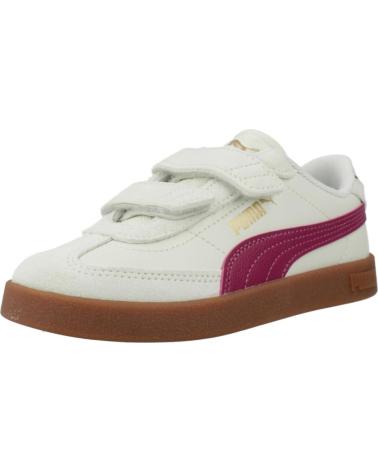 PUMA CLUB II ERA V PS - OFF-WHITE & FUCHSIA SNEAKERS WITH HOOK-AND-LOOP CLOSURE BLUE