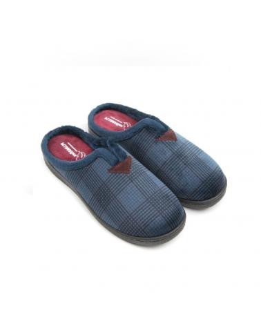 PLUMAFLEX PANTOFOLE CASA ROAL QUADRI BLU MARINO MARINO