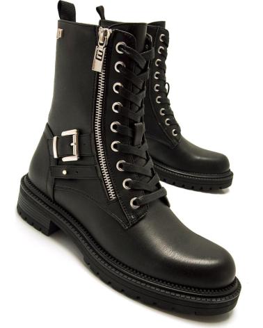 STIVALI MILITARI MTNG 54774 NERI CON CERNIERA E FIBBIA NEGRO