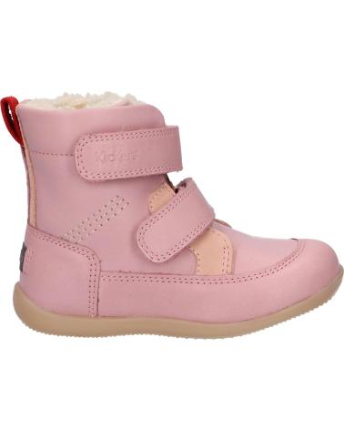 girl boots KICKERS 909770-10 BAMAKRATCH CUIR  13 ROSE