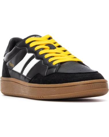 TEDDY SMITH 120309 BLACK SNEAKERS WITH YELLOW LACES NEGRO