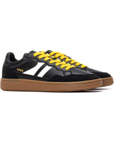 TEDDY SMITH 120309 BLACK SNEAKERS WITH YELLOW LACES NEGRO