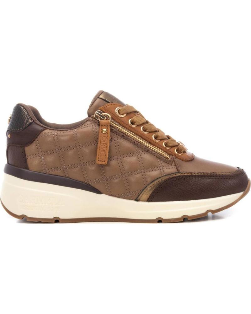 CARMELA 161954 BROWN CASUAL SNEAKERS WITH DECORATIVE ZIPPER MARRON