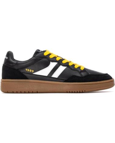 TEDDY SMITH 120309 BLACK SNEAKERS WITH YELLOW LACES - RETRO URBAN STYLE NEGRO