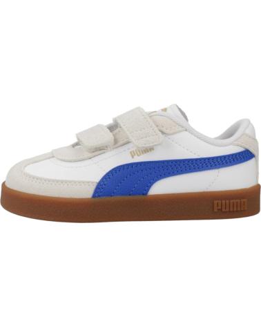ZAPATILLAS PUMA 169252 BLANCAS CON FRANJA AZUL Y SUELA CARAMELO WHITE