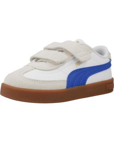 ZAPATILLAS PUMA 169252 BLANCAS CON FRANJA AZUL Y SUELA CARAMELO WHITE