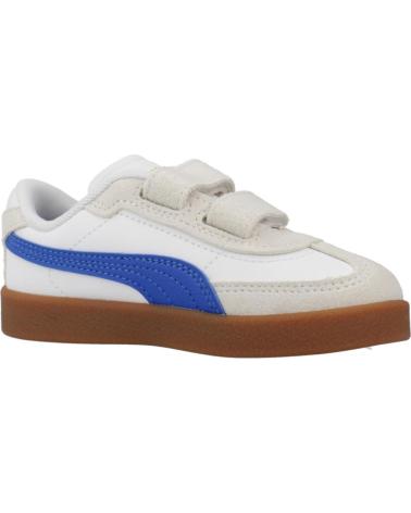 ZAPATILLAS PUMA 169252 BLANCAS CON FRANJA AZUL Y SUELA CARAMELO WHITE