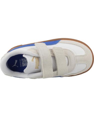 ZAPATILLAS PUMA 169252 BLANCAS CON FRANJA AZUL Y SUELA CARAMELO WHITE
