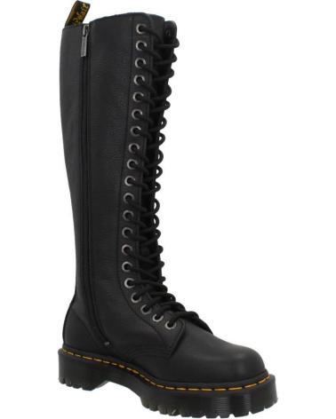 DR. MARTENS 1B60 BEX SCHWARZ BLACK HOHE STIEFEL - 20 ÖSEN UND PLATEAU BLACK