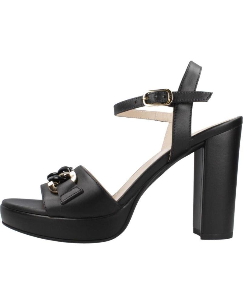 SANDALIAS NERO GIARDINI E513350D NEGRAS CON TACÓN Y PLATAFORMA 100