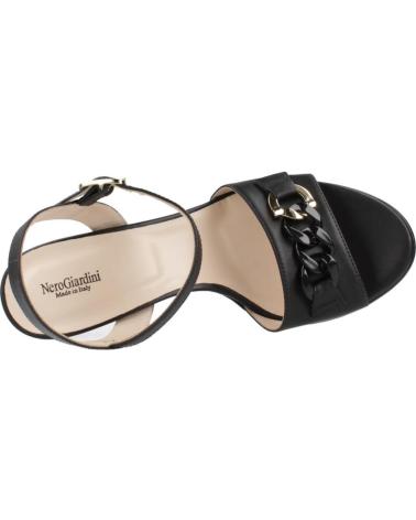 SANDALIAS NERO GIARDINI E513350D NEGRAS CON TACÓN Y PLATAFORMA 100