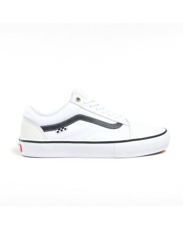 TÊNIS VANS OFF THE WALL PRO SKATE OLD SKOOL LEATHER WHITE-WHITE