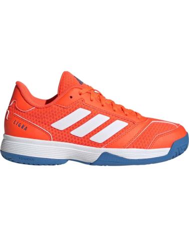 ZAPATILLAS BALONMANO ADIDAS LIGRA 8 JUNIOR NARANJA Y AZUL AZUL