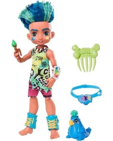 MUÑECO ARTICULADO MATTEL GAMES CON MASCOTA Y ACCESORIOS REF 810954 MULTICOLOR