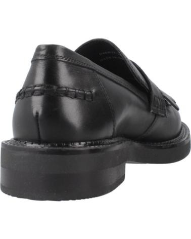 GEOX D SERILDA C9999 BLACK LEATHER LOAFERS WITH FRINGES C9999