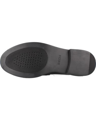 GEOX D SERILDA C9999 BLACK LEATHER LOAFERS WITH FRINGES C9999