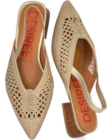 MULES DESIREÉ PILSEN2 EN CUIR TRESSÉ COULEUR OR MÉTALLISÉ ORO