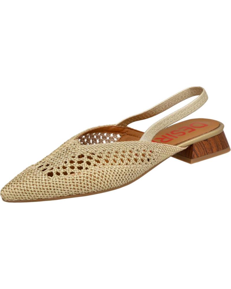 MULES DESIREÉ PILSEN2 EN CUIR TRESSÉ COULEUR OR MÉTALLISÉ ORO