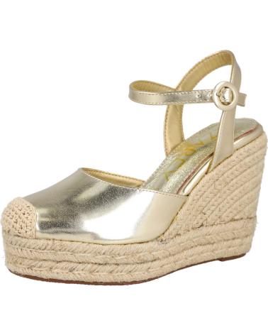 SANDALIAS CUÑA ESPARTO AZAREY MD494J475 METALIZADAS DORADAS GRIS