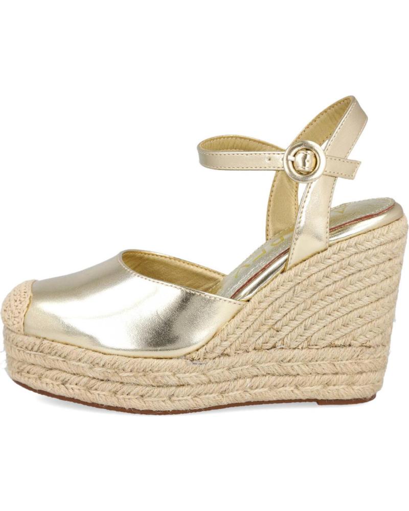 SANDALIAS CUÑA ESPARTO AZAREY MD494J475 METALIZADAS DORADAS GRIS