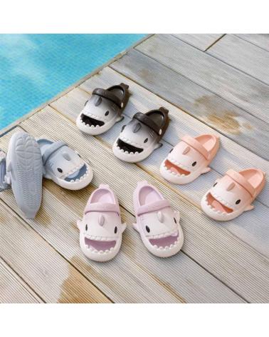 CHANCLAS DE PLAYA L&R SHOES PARA NIÑA DISEÑO TIBURÓN ROSA ROSA