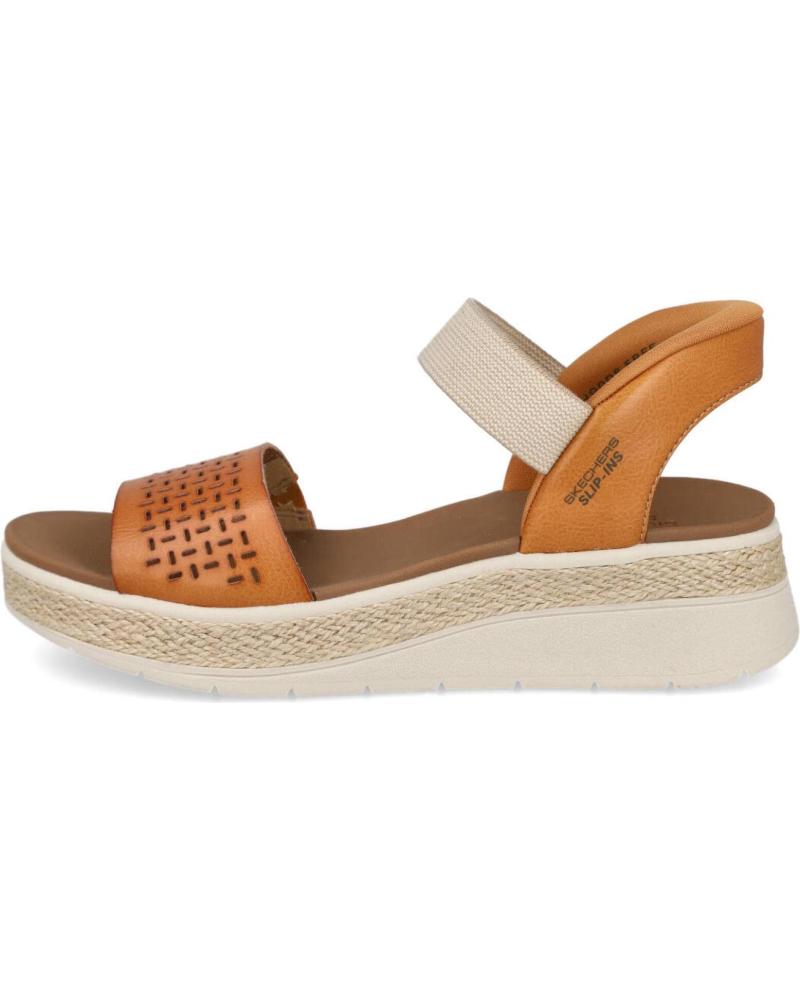 SANDALI SKECHERS BOBS SLIP-INS IN PELLE MARRONE 114415 CUERO