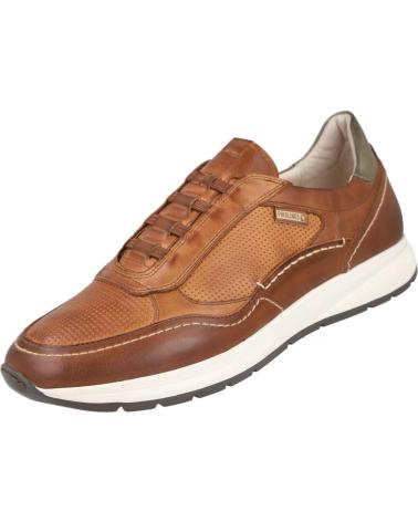 PIKOLINOS M2B-6284C1 GETAFE BROWN LEATHER CASUAL TRAINERS FOR MEN CUERO