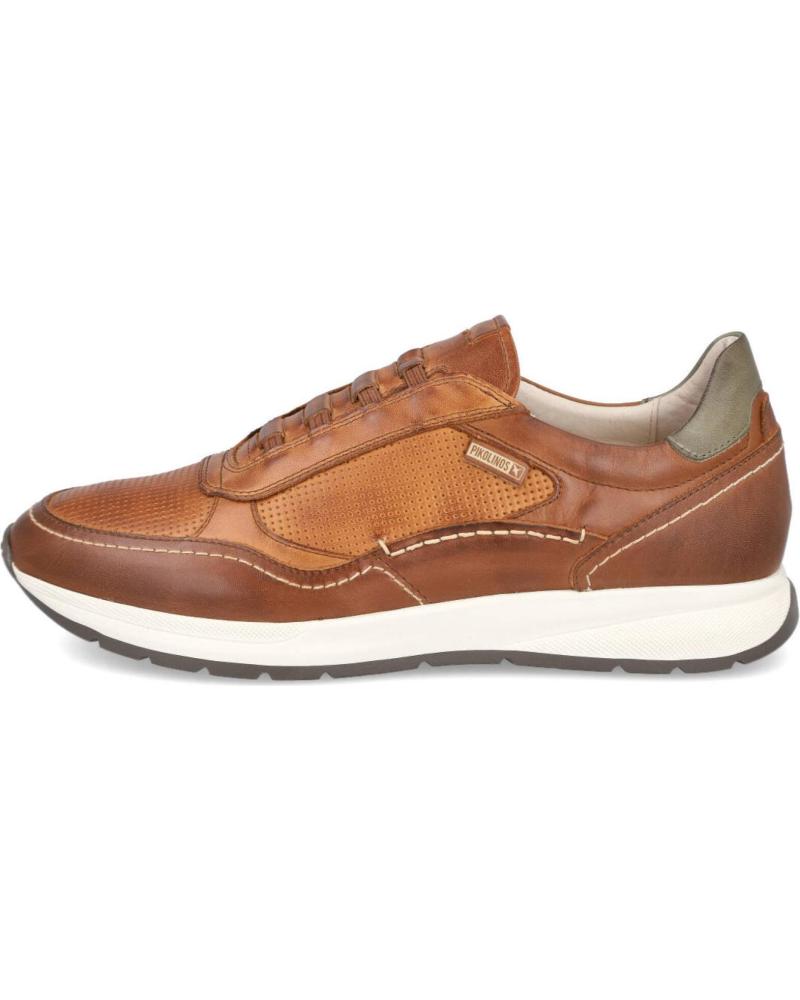 PIKOLINOS M2B-6284C1 GETAFE BROWN LEATHER CASUAL TRAINERS FOR MEN CUERO