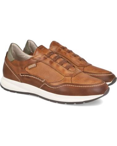 PIKOLINOS M2B-6284C1 GETAFE BROWN LEATHER CASUAL TRAINERS FOR MEN CUERO