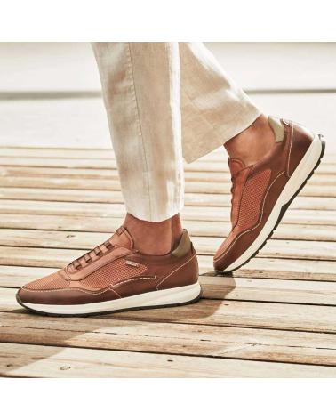 PIKOLINOS M2B-6284C1 GETAFE BROWN LEATHER CASUAL TRAINERS FOR MEN CUERO