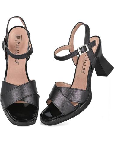 PITILLOS 10540 SANDALIAS DE TACÓN NEGRAS PARA MUJER NEGRO