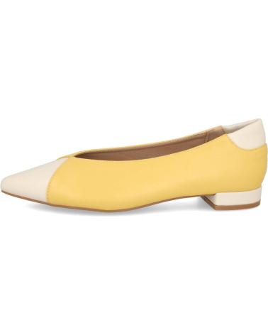L&R SHOES S-5118 GELBE BALLERINAS MIT BICOLOR-SPITZE AMARILLO