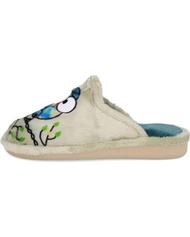 GARZON PANTOFOLE DA CASA CON MOTIVO UCCELLI VERDE VERDE