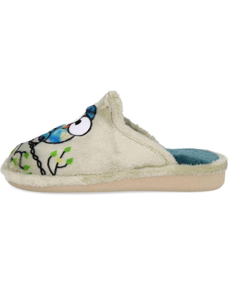 GARZON PANTOFOLE DA CASA CON MOTIVO UCCELLI VERDE VERDE