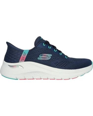 SKECHERS SLIP-INS ARCH FIT 2.0 GLOW EASY CHIC - BLUE SNEAKERS AZUL