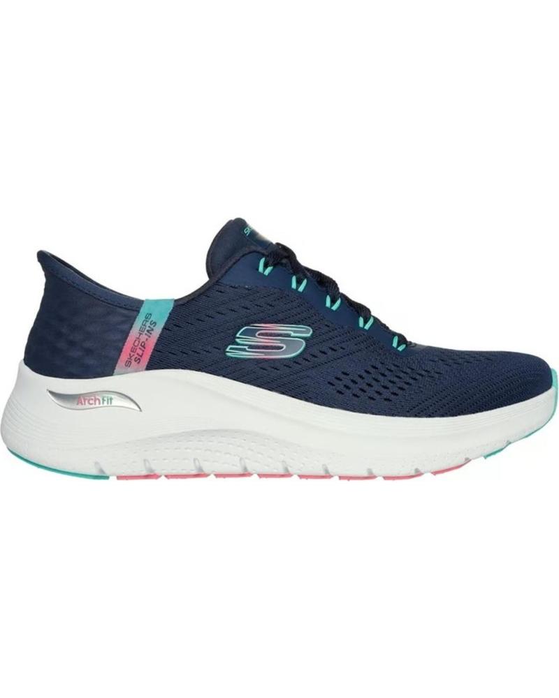 SKECHERS SLIP-INS ARCH FIT 2.0 GLOW EASY CHIC - BLUE SNEAKERS AZUL