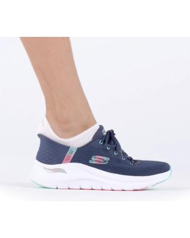 SKECHERS SLIP-INS ARCH FIT 2.0 GLOW EASY CHIC - BLUE SNEAKERS AZUL